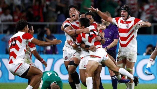 Japan players celebrate after the match(REUTERS) Japan players celebrate after the match(REUTERS)