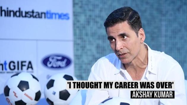 <p>At the launch of 5th edition of HT's Great Indian Football Action (HT GIFA), Akshay Kumar spoke about the discipline he learnt as a martial arts expert which left him in good stead when facing 14 consecutive flops in Bollywood. Awaiting the release of Housefull 4, after the success of Mission Mangal, Akshay says there was a time when he thought his career was over. However, the actor says that the learning of those dark days is what helped him become successful eventually. He also spoke about Housefull 4, and joked that he will lose all the respect that he has earned with his serious films.</p>