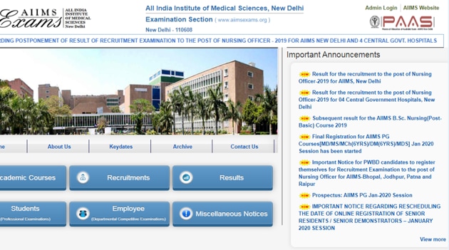 AIIMS Nursing Officer Merit list 2019 released on September 28, 2019. (Screengrab)