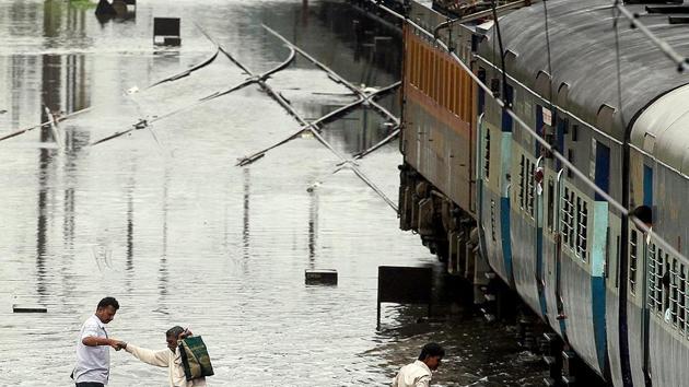 Railway tracks were flooded at several places in Bihar leading to cancellation and delays in train services. Passengers were left complaining(HT Photo/File/Representative)