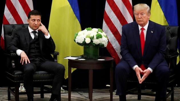 Ukraine's President Volodymyr Zelenskiy listens during a bilateral meeting with U.S. President Donald Trump on the sidelines of the United Nations General Assembly in New York City.(REUTERS) Ukraine's President Volodymyr Zelenskiy listens during a bilateral meeting with U.S. President Donald Trump on the sidelines of the United Nations General Assembly in New York City.(REUTERS)