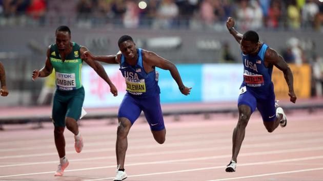 Christian Coleman of the U.S. wins the 100 Metres final at World Athletics Championships.(REUTERS)