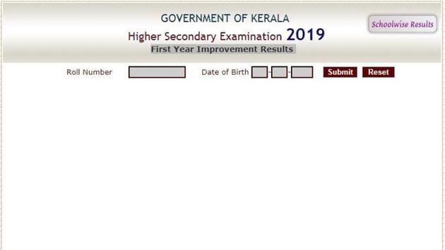 Department of Higher Secondary Education, Kerala on Monday declared the first year improvement results of Higher secondary examination 2019.(keralaresults.nic.in)