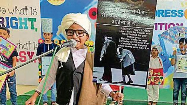 SMD Little Champ Smart School held a fancy dress competition for students. (HT Photo) SMD Little Champ Smart School held a fancy dress competition for students. (HT Photo)