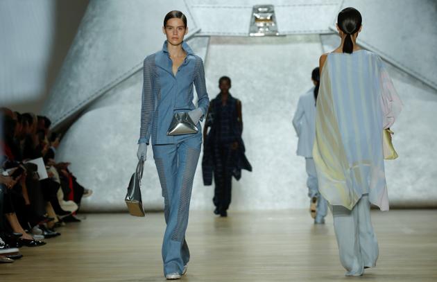 A model presents a creation by Swiss designer Albert Kriemler as part of his Spring/Summer 2020 women's ready-to-wear collection show for fashion house Akris during the Paris Fashion Week in Paris, France, September 29, 2019. REUTERS/Gonzalo Fuentes (REUTERS)