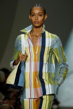 A model presents a creation by Swiss designer Albert Kriemler as part of his Spring/Summer 2020 women's ready-to-wear collection show for fashion house Akris during the Paris Fashion Week in Paris, France, September 29, 2019. REUTERS/Gonzalo Fuentes (REUTERS)