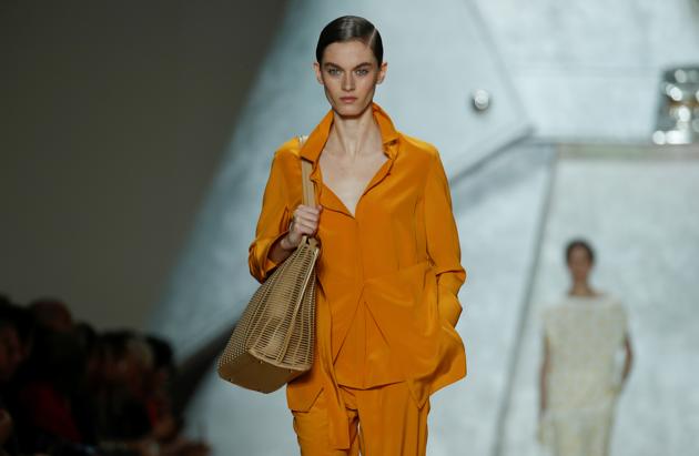 A model presents a creation by Swiss designer Albert Kriemler as part of his Spring/Summer 2020 women's ready-to-wear collection show for fashion house Akris during the Paris Fashion Week in Paris, France, September 29, 2019. REUTERS/Gonzalo Fuentes (REUTERS)