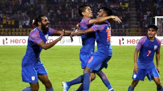File photo of Indian football team in action.(PTI) File photo of Indian football team in action.(PTI)