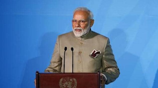 Mr Modi spoke in many Indian languages to convey to the audience, and to the millions watching on television, that all was well back home(Photo: AP)