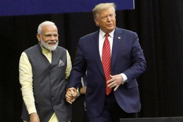PM Modi with US President Trump at the Houston rally. India was careful in ensuring that the event had a degree of political bipartisanship. The presence of several Democrat leaders at the event, and the speech of the House majority leader Steny Hoyer from the same stage, was to portray how India had supporters across the US political spectrum (REUTERS) PM Modi with US President Trump at the Houston rally. India was careful in ensuring that the event had a degree of political bipartisanship. The presence of several Democrat leaders at the event, and the speech of the House majority leader Steny Hoyer from the same stage, was to portray how India had supporters across the US political spectrum (REUTERS)