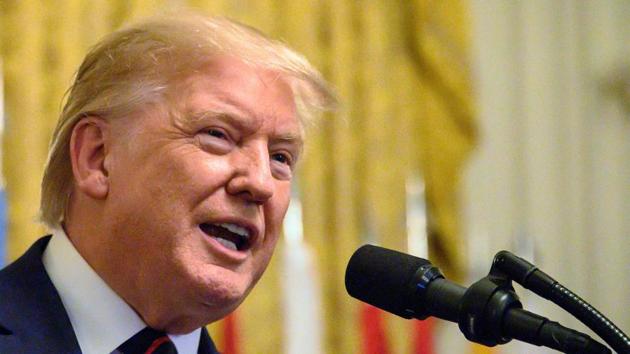 US President Donald Trump delivers remarks at the Hispanic Heritage Month Reception at the White House in Washington, DC, September 27, 2019. (Photo by JIM WATSON / AFP)(AFP)