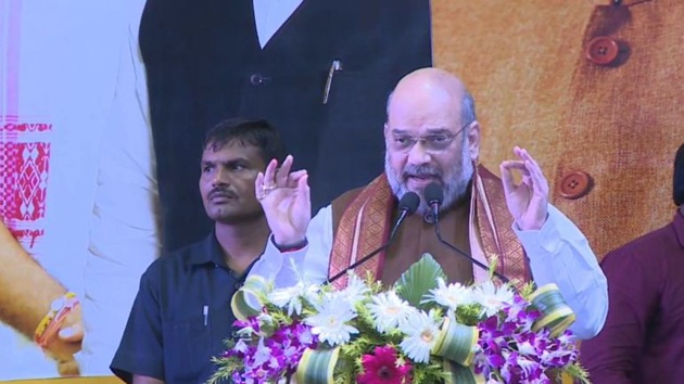 Home minister and BJP president Amit Shah attacked the Trinamool government in Bengal on Tuesday .(Photo: Babul Supriyo/ Twitter) Home minister and BJP president Amit Shah attacked the Trinamool government in Bengal on Tuesday .(Photo: Babul Supriyo/ Twitter)