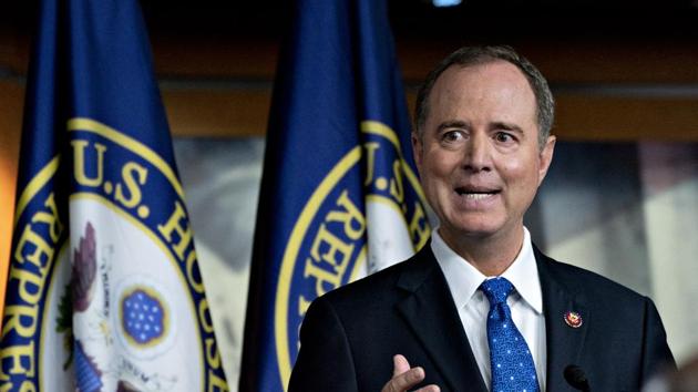 Representative Adam Schiff, a Democrat from California and chairman of the House Intelligence Committee, speaks during a news conference on Capitol Hill in Washington, D.C., U.S., on Wednesday, Sept. 25, 2019. Schiff said President Donald Trump attempted to "shake down" Ukrainian President Volodymyr Zelenskiy to prompt an investigation into former Vice President Joe Biden.(Bloomberg)