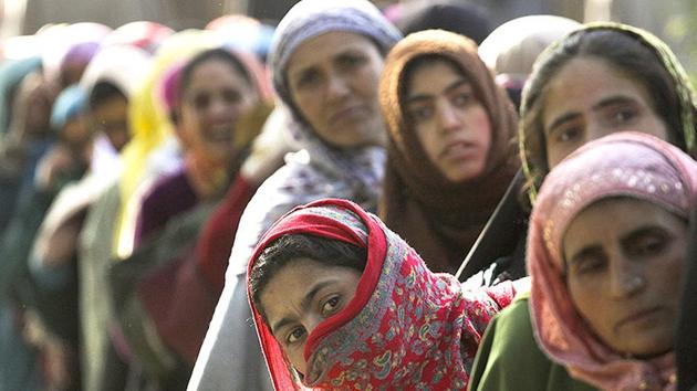 Kashmiri women stand in a queue to cast their votes in the recently held Jammu and Kashmir elections. (Waseem Andrabi/ HT photo) Kashmiri women stand in a queue to cast their votes in the recently held Jammu and Kashmir elections. (Waseem Andrabi/ HT photo)