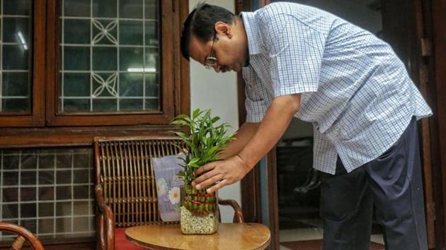 Chief Minister Arvind Kejriwal inspects his home for stagnant water to prevent the spread of mosquito-borne diseases during the launch of a special campaign against dengue (PTI) Chief Minister Arvind Kejriwal inspects his home for stagnant water to prevent the spread of mosquito-borne diseases during the launch of a special campaign against dengue (PTI)