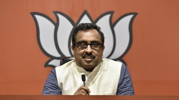 In this file pic, BJP National General Secretary Ram Madhav addresses the media. He said that there were only 200-odd people in preventive detention in Jammu and Kashmir now, down from 2000-2500 people kept in detention when Article 370 was nullified. (Sanjeev Verma/HT PHOTO) In this file pic, BJP National General Secretary Ram Madhav addresses the media. He said that there were only 200-odd people in preventive detention in Jammu and Kashmir now, down from 2000-2500 people kept in detention when Article 370 was nullified. (Sanjeev Verma/HT PHOTO)