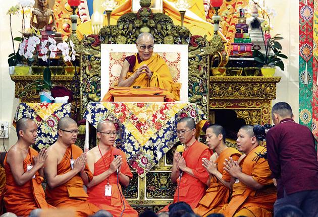The Dalai Lama speaks at a Tibetan temple in McLeod Ganj.(Shyam Sharma/Hindustan Times) The Dalai Lama speaks at a Tibetan temple in McLeod Ganj.(Shyam Sharma/Hindustan Times)