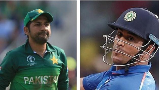 Pakistan captain Sarfaraz Ahmed and India’s MS Dhoni(HT Collage)