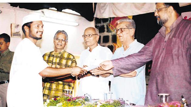 (Left to right) Asim Sarode, social worker Sugandh Balasaheb Sarode, vetran actor and social commentator Dr Shriram Lagu and Gandhiji’s great grandson, Tushar Gandhi. (HT/PHOTO) (Left to right) Asim Sarode, social worker Sugandh Balasaheb Sarode, vetran actor and social commentator Dr Shriram Lagu and Gandhiji’s great grandson, Tushar Gandhi. (HT/PHOTO)