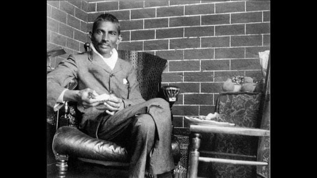 Mahatma Gandhi in Johannesburg, South Africa, in 1908. After spending two uncertain years in India, Gandhi moved to South Africa in 1893 to represent an Indian merchant in a case. He stayed there for 21 years. It was there that he started challenging the discrimination meted out to coloured races. He even launched a successful satyagraha against unfair laws and taxes on the Indian community there. (Courtesy National Gandhi Museum)