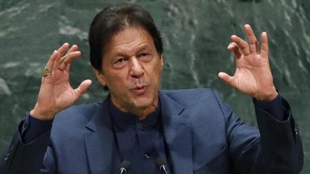 Imran Khan, Prime Minister of Pakistan addresses the 74th session of the United Nations General Assembly at U.N. headquarters.(REUTERS)