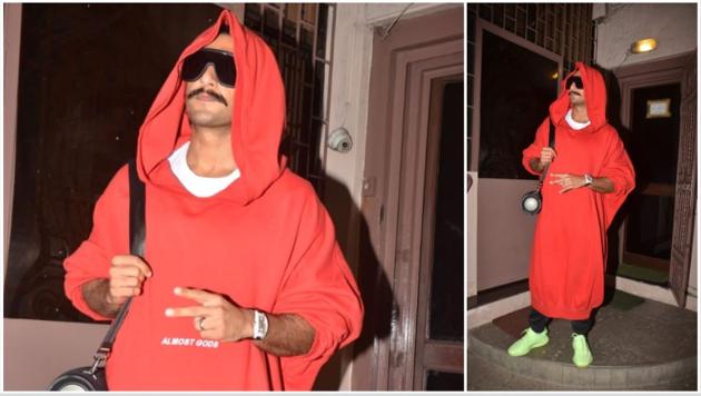 Ranveer Singh made a bright and bold appearance in Mumbai on Tuesday night.