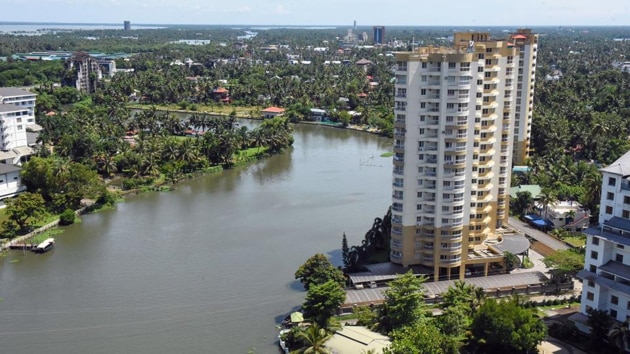 A view of Alfa Serene Apartments at Marad built on the coastal zone, in Kochi. The Supreme Court has ordered demolition of flats built on the coastal zone of Kochi’s Maradu. (Photo: PTI) A view of Alfa Serene Apartments at Marad built on the coastal zone, in Kochi. The Supreme Court has ordered demolition of flats built on the coastal zone of Kochi’s Maradu. (Photo: PTI)
