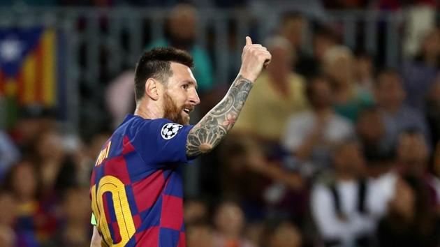 Soccer Football - Champions League - Group F - FC Barcelona v Inter Milan - Camp Nou, Barcelona, Spain - October 2, 2019 Barcelona's Lionel Messi gestures REUTERS/Sergio Perez(REUTERS)