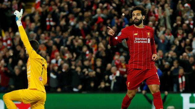 Champions League - Group E - Liverpool v FC Salzburg - Anfield, Liverpool, Britain - October 2, 2019 Liverpool's Mohamed Salah celebrates scoring their fourth goal (REUTERS) Champions League - Group E - Liverpool v FC Salzburg - Anfield, Liverpool, Britain - October 2, 2019 Liverpool's Mohamed Salah celebrates scoring their fourth goal (REUTERS)