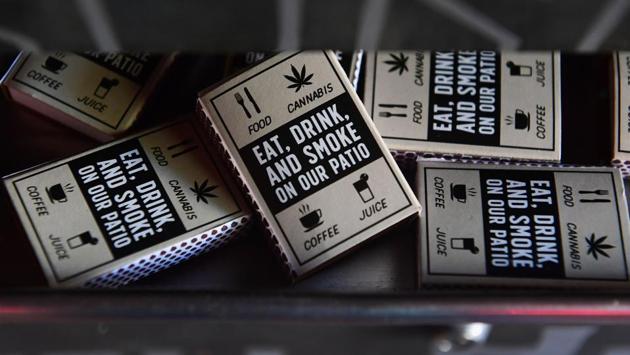 Boxes of matches for patrons are seen at Lowell Farms. Seven other eateries similar to “Lowell Farms” are expected to open in the near future in West Hollywood, one of the first cities in the country to embrace the concept. (Frederic J. Brown / AFP)