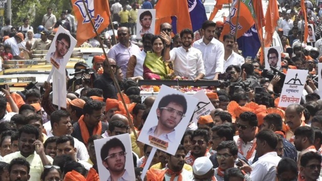 Shiv Sena leader Aaditya Thackeray campaigns for Maharashtra assembly polls 2019.(HT Photo)