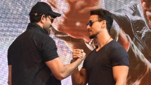 Hrithik Roshan and Tiger Shroff at the War success bash.