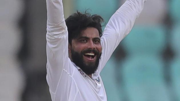 Indian bowler Ravindra Jadeja celebrates after dismissing South Africa's Dean Elgar. (AP) Indian bowler Ravindra Jadeja celebrates after dismissing South Africa's Dean Elgar. (AP)