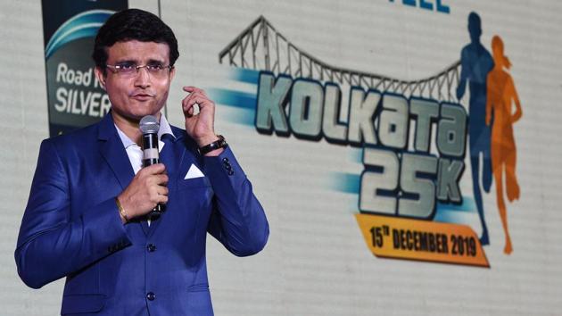 Former cricketer Sourav Ganguly during launch of 25K run in Kolkata. (PTI) Former cricketer Sourav Ganguly during launch of 25K run in Kolkata. (PTI)