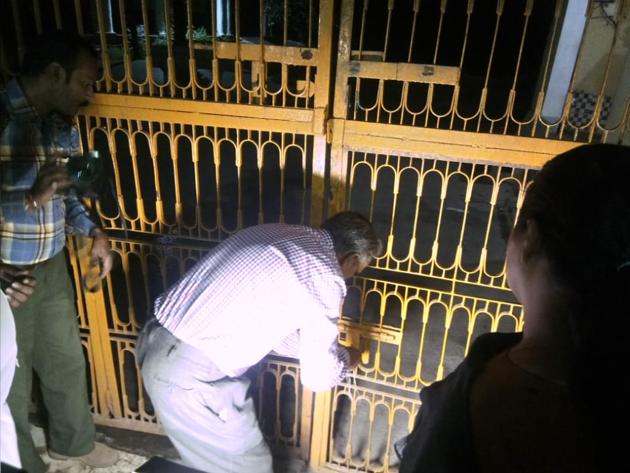An official sealing the orphanage in trans-Yamuna area of Agra on Sunday evening. (Sourced) An official sealing the orphanage in trans-Yamuna area of Agra on Sunday evening. (Sourced)