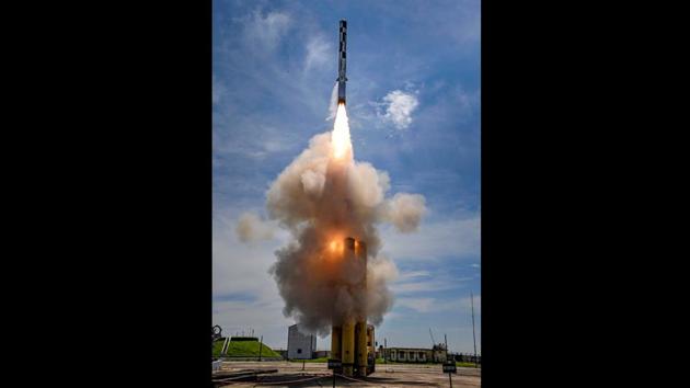The BrahMos supersonic cruise missile is successfully test-fired from ITR, Chandipur, in Baleswar district of Odisha. (PTI)