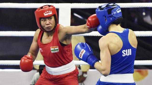 File photo of Sarita Devi (in Red). (Sanjeev Verma/HT PHOTO) File photo of Sarita Devi (in Red). (Sanjeev Verma/HT PHOTO)