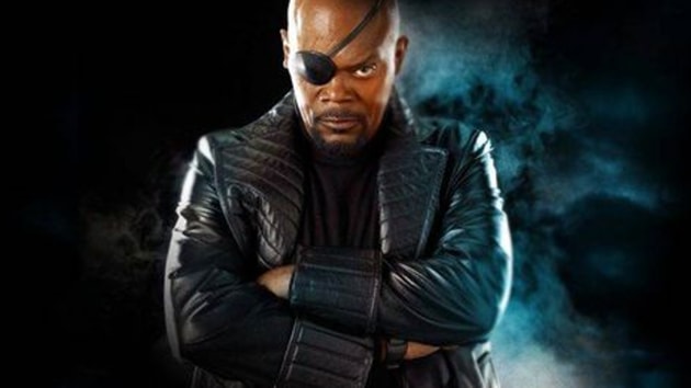 Samuel L Jackson plays Nick Fury in the Marvel Cinematic Universe.