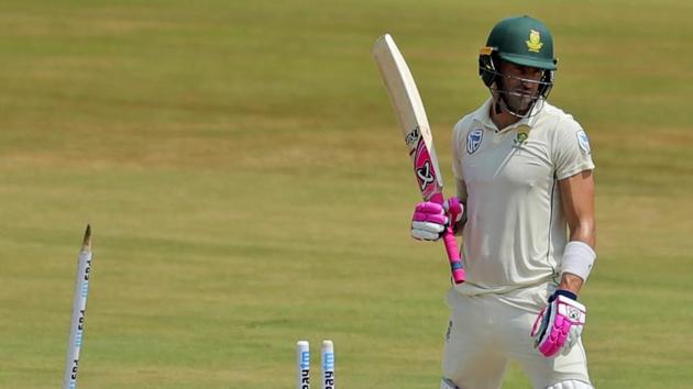 South Africa's captain Faf du Plessis reacts after being dismissed by India's Mohammed Shami. (AP) South Africa's captain Faf du Plessis reacts after being dismissed by India's Mohammed Shami. (AP)