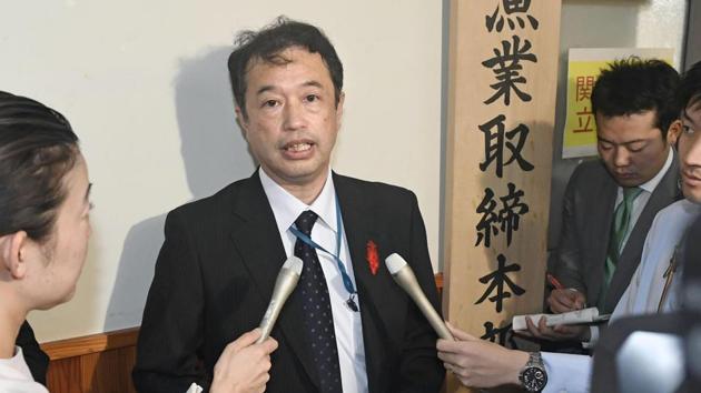An official of the Japanese Fisheries Agency speaks to media following a collision between its patrol boat and a North Korean fishing boat, in Tokyo. (AP Photo) An official of the Japanese Fisheries Agency speaks to media following a collision between its patrol boat and a North Korean fishing boat, in Tokyo. (AP Photo)