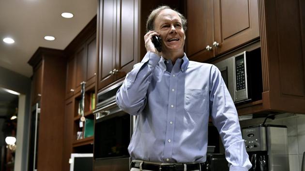 William G. Kaelin, Jr. talks to a reporter after being awarded the Nobel Prize for Physiology or Medicine in Boston. Kaelin, who teaches at Harvard, will share the prize with Peter J. Ratcliffe and Gregg L. Semenza for their discoveries of how cells sense and adapt to oxygen availability. (AP) William G. Kaelin, Jr. talks to a reporter after being awarded the Nobel Prize for Physiology or Medicine in Boston. Kaelin, who teaches at Harvard, will share the prize with Peter J. Ratcliffe and Gregg L. Semenza for their discoveries of how cells sense and adapt to oxygen availability. (AP)