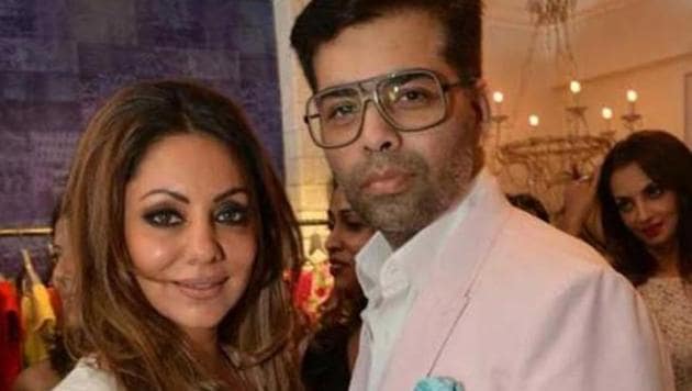 Karan Johar poses with birthday girl Gauri Khan. Karan Johar poses with birthday girl Gauri Khan.