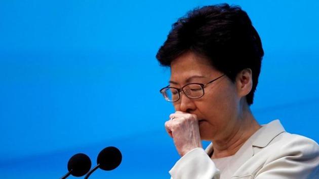 Hong Kong Chief Executive Carrie Lam attends a news conference in Hong Kong, China.(Reuters Photo)