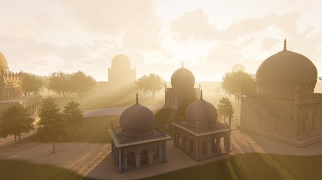 Virtual Reality (VR) is one of the latest technologies in filmmaking. An advantage of VR is its 360-degree immersive experience. Using the premier technology in immersion, IIT Hyderabad has developed a virtual exploratory landscape which lets the user experience the historical monuments of Qutb Shahi like never before. (Handout) Virtual Reality (VR) is one of the latest technologies in filmmaking. An advantage of VR is its 360-degree immersive experience. Using the premier technology in immersion, IIT Hyderabad has developed a virtual exploratory landscape which lets the user experience the historical monuments of Qutb Shahi like never before. (Handout)