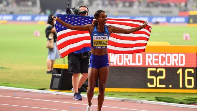 Dalilah Muhammad of USA(Sportsfile via Getty Images) Dalilah Muhammad of USA(Sportsfile via Getty Images)
