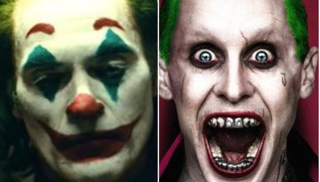 Actors Joaquin Phoenix and Jared Leto as Joker.