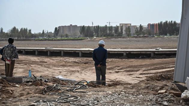 A view of a park under construction in Kuche where a Uighur cemetery was demolished . In China, urban growth and economic development has laid waste to innumerable cultural and historic sites, from traditional hutong neighbourhoods in Beijing to segments of Dali’s ancient city wall in southwestern Yunnan province. It is an issue Beijing itself has acknowledged. The government has also been criticised for its irreverence towards burial traditions outside of Xinjiang. (Hector Retamal / AFP)