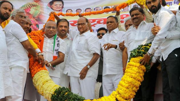 NCP chief Sharad Pawar during a campaign for Congress-NCP candidate Vijay Ghormade ahead of Maharashtra Assembly polls at Butibori near Nagpur (PTI Photo) NCP chief Sharad Pawar during a campaign for Congress-NCP candidate Vijay Ghormade ahead of Maharashtra Assembly polls at Butibori near Nagpur (PTI Photo)