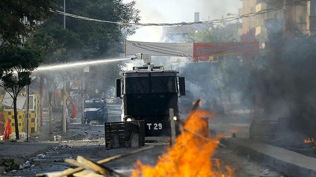 Turkish Police clashed with demonstrators after a member of the far-left People's Front was allegedly killed by police, Istanbul, Turkey. Turkish Prime Minister Ahmet Davutoglu said security operations against Islamic State, leftist and Kurdish militants would continue (Reuters) Turkish Police clashed with demonstrators after a member of the far-left People's Front was allegedly killed by police, Istanbul, Turkey. Turkish Prime Minister Ahmet Davutoglu said security operations against Islamic State, leftist and Kurdish militants would continue (Reuters)