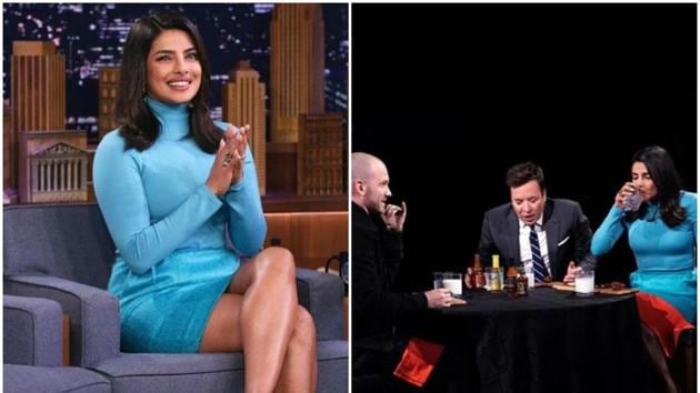 Priyanka Chopra promotes The Sky Is Pink on The Tonight Show Starring Jimmy Fallon on Thursday.